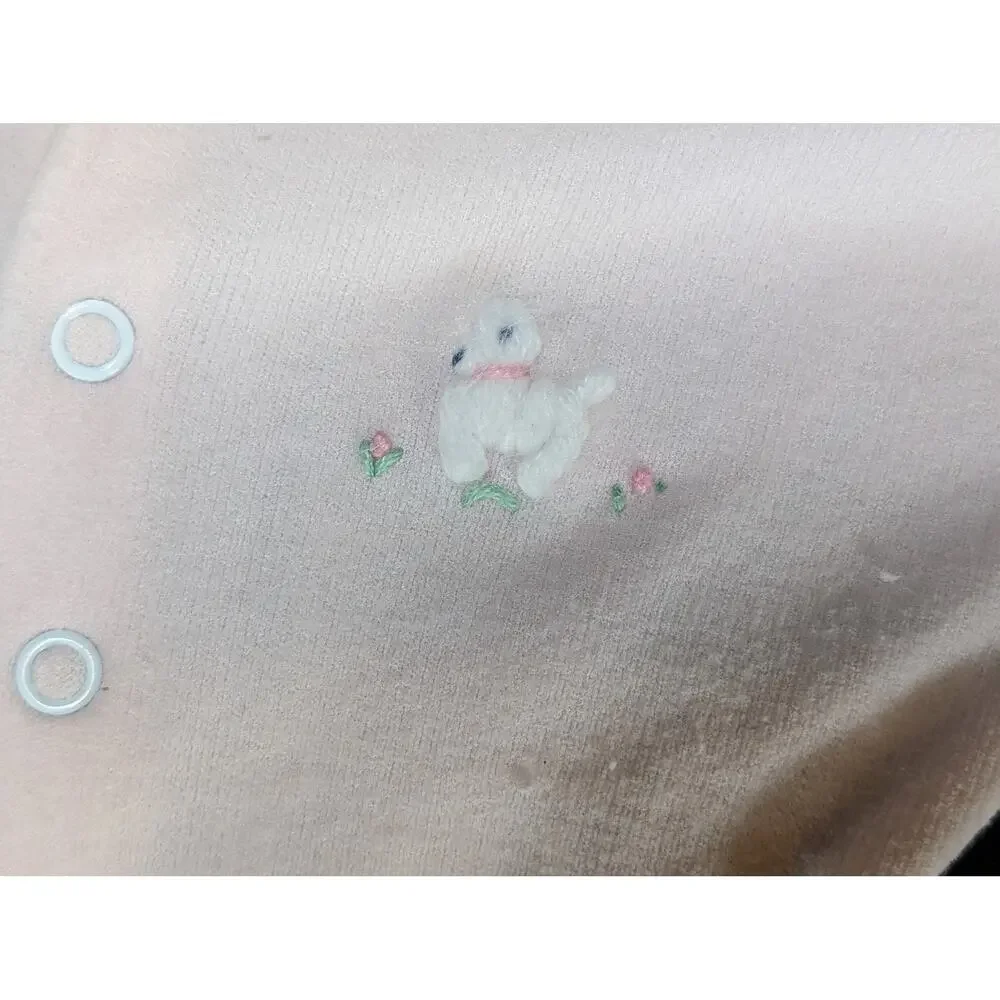 Vintage BabyGro by Karrot Baby Romper Set Newbornlbs Poodle  Booties 1950s